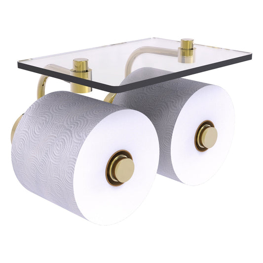 Allied Brass WP-24-2S-UNL Waverly Place 2-Roll Unlacquered Brass Toilet Tissue Holder