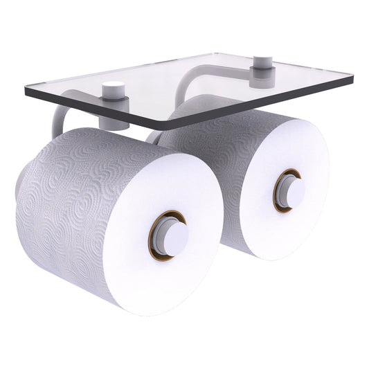 Allied Brass WP-24-2S-WHM Waverly Place 2-Roll Matte White Toilet Tissue Holder