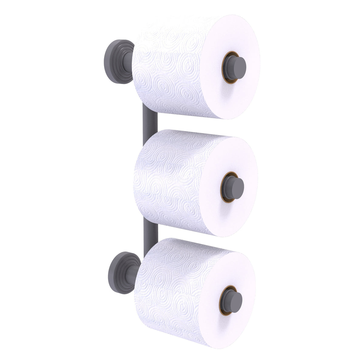 Allied Brass WP-24-3-GYM Waverly Place 3-Roll Matte Gray Toilet Tissue Holder