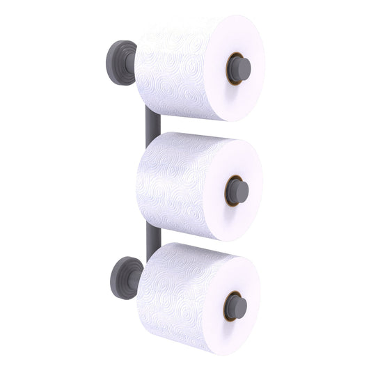 Allied Brass WP-24-3-GYM Waverly Place 3-Roll Matte Gray Toilet Tissue Holder
