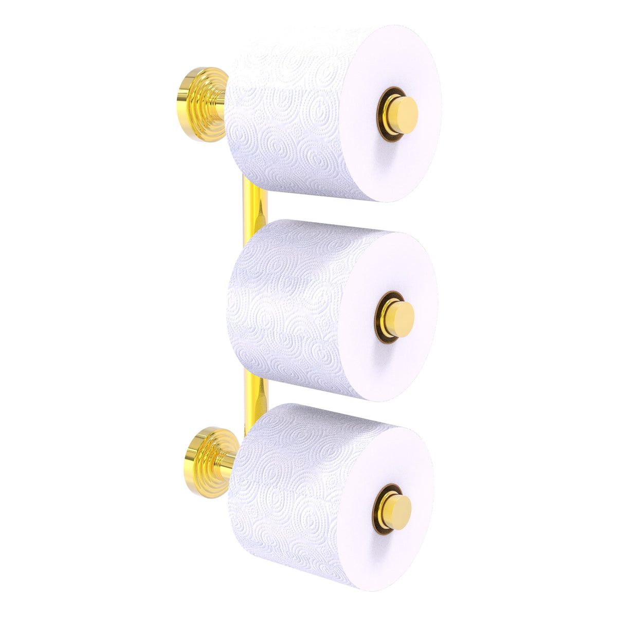 Allied Brass WP-24-3-PB Waverly Place 3-Roll Polished Brass Toilet Tissue Holder