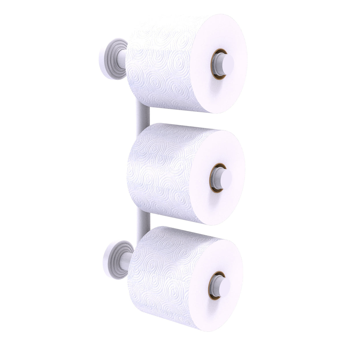 Allied Brass WP-24-3-WHM Waverly Place 3-Roll Matte White Toilet Tissue Holder