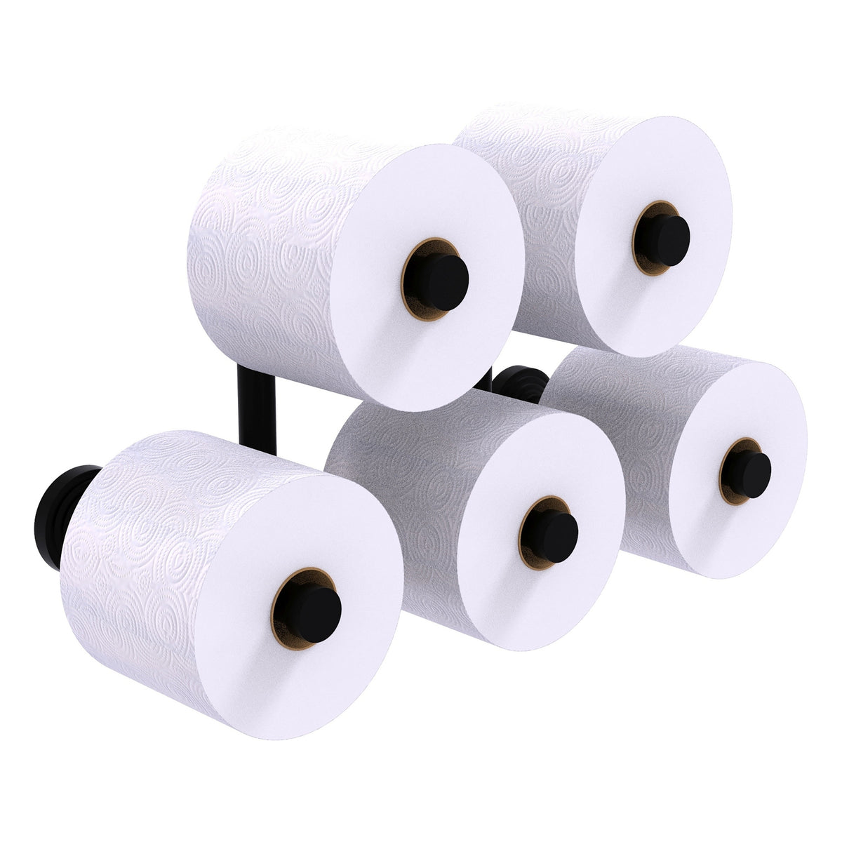 Allied Brass WP-24-5-BKM Waverly Place 5-Roll Matte Black Toilet Tissue Holder
