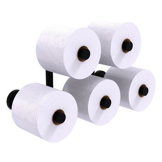 Allied Brass WP-24-5-BKM Waverly Place 5-Roll Matte Black Toilet Tissue Holder