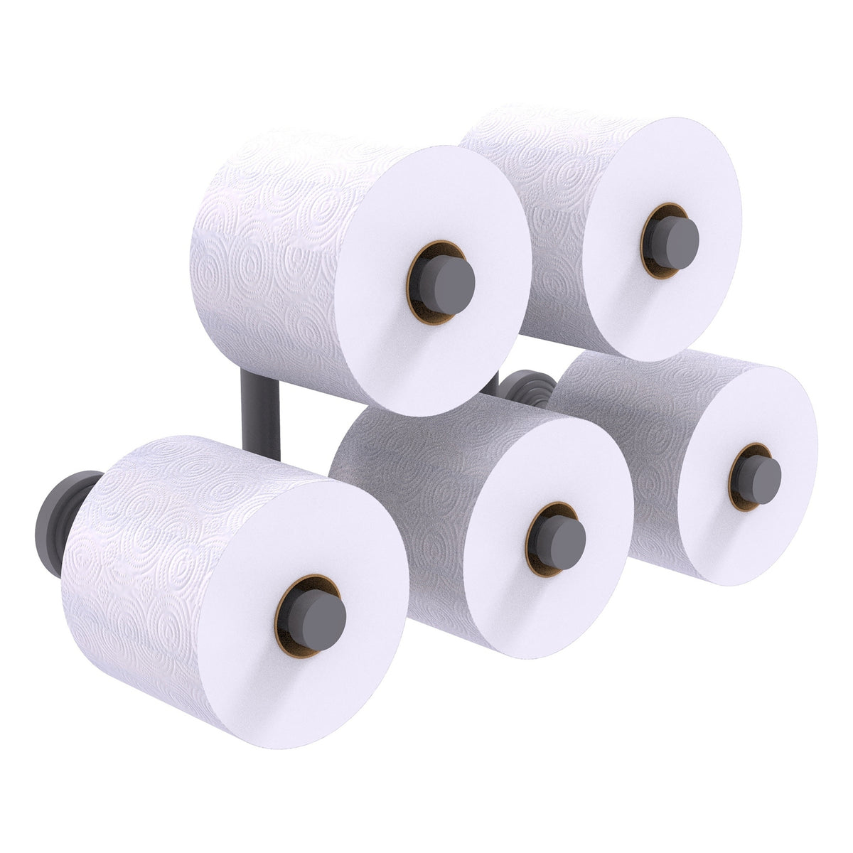 Allied Brass WP-24-5-GYM Waverly Place 5-Roll Matte Gray Toilet Tissue Holder