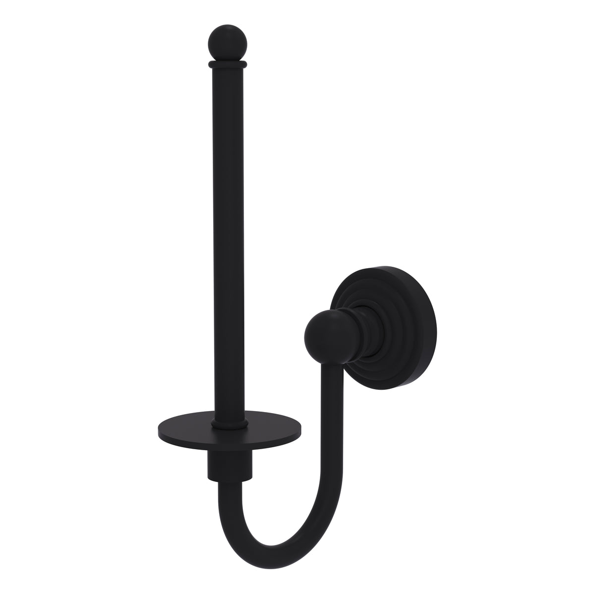 Allied Brass WP-24U-BKM Waverly Place Matte Black Upright Toilet Tissue Holder
