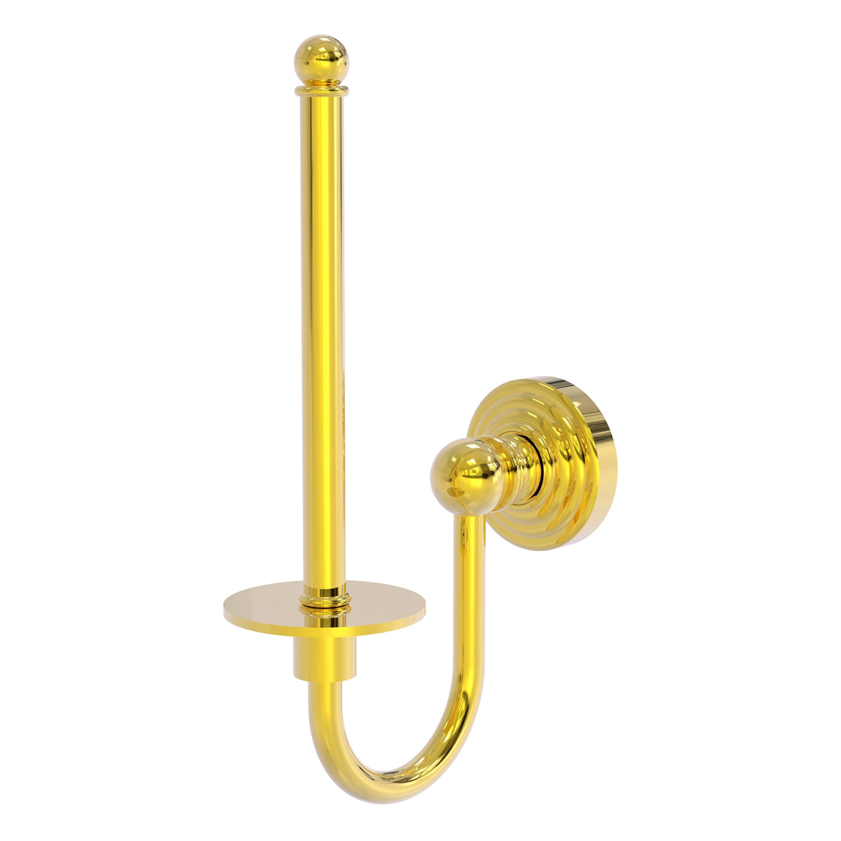 Allied Brass WP-24U-PB Waverly Place Polished Brass Upright Toilet Tissue Holder
