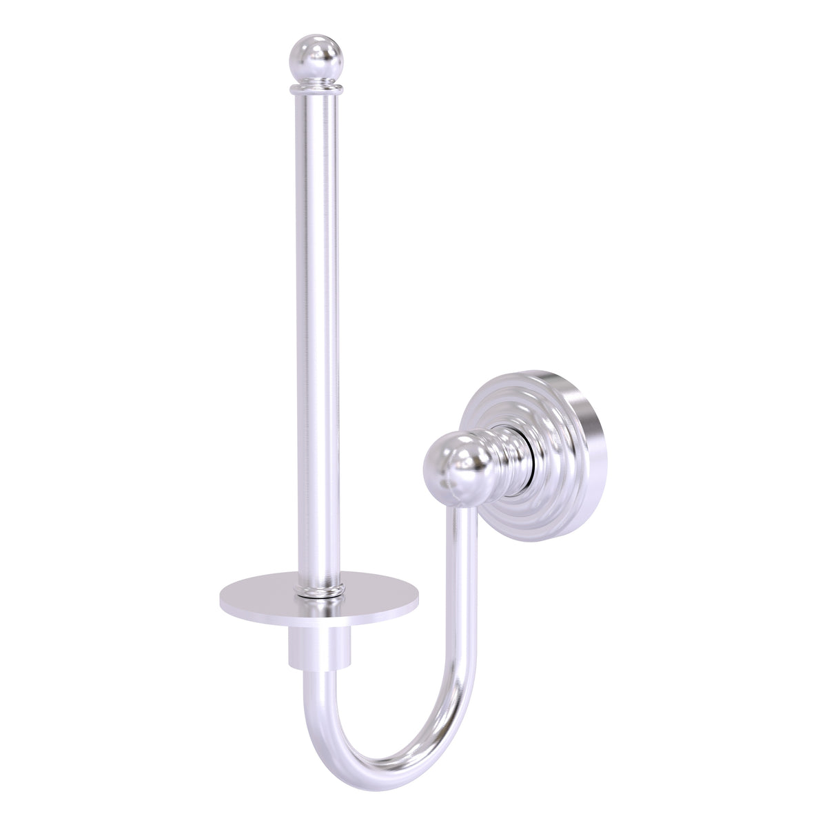 Allied Brass WP-24U-SCH Waverly Place Satin Chrome Upright Toilet Tissue Holder