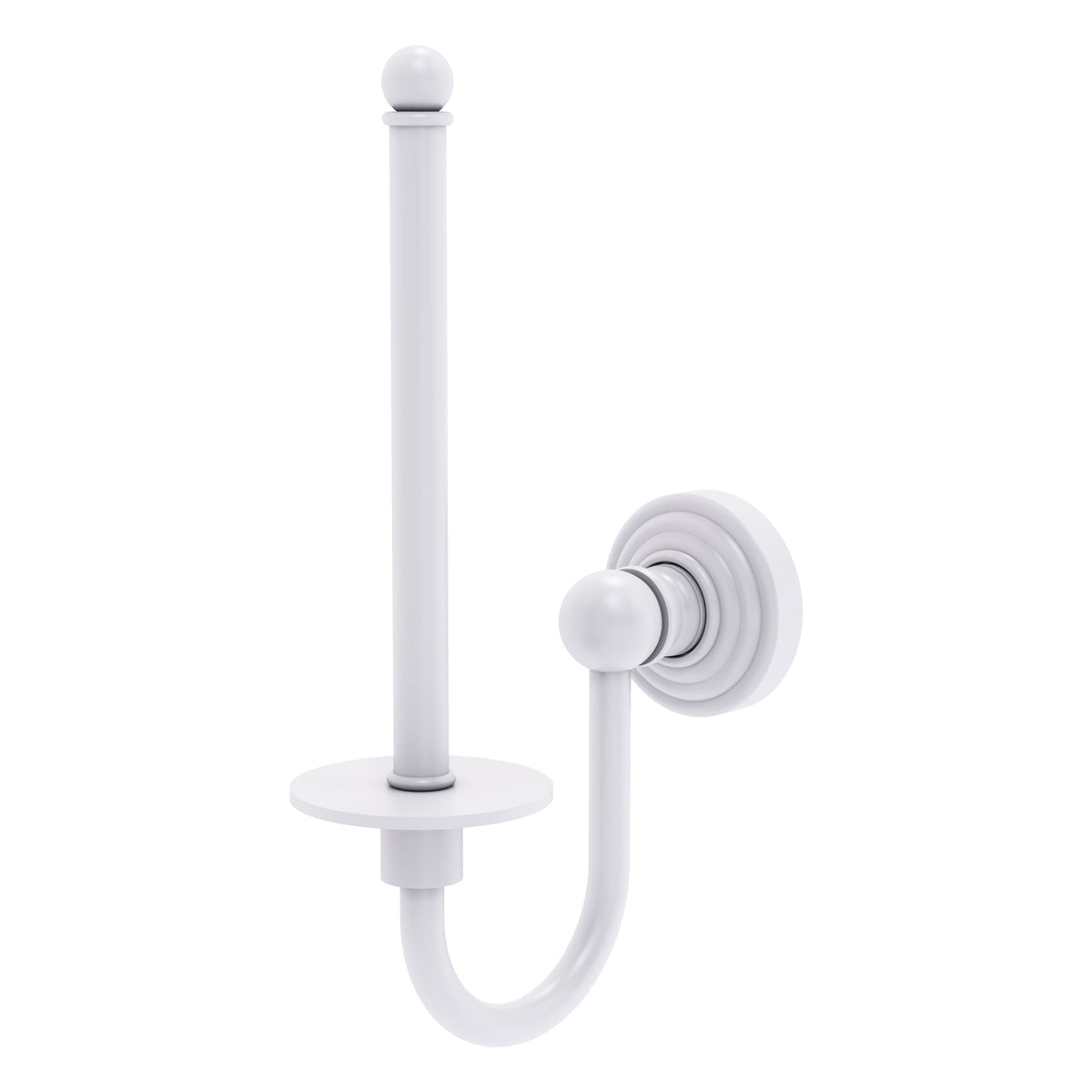 Allied Brass WP-24U-WHM Waverly Place Matte White Upright Toilet Tissue Holder
