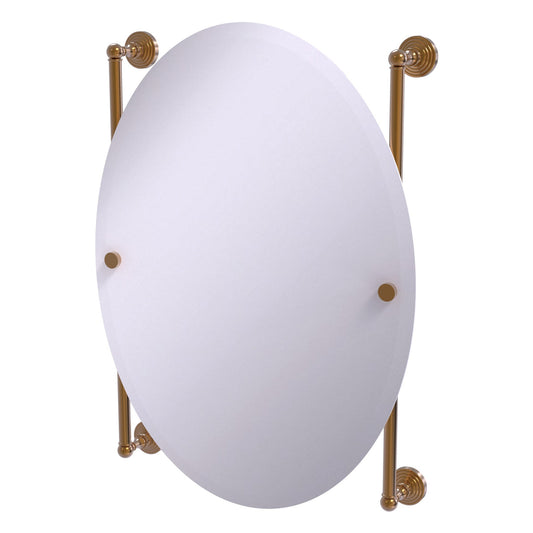 Allied Brass WP-27-91-BBR Waverly Place Brushed Bronze Oval Frameless Rail Wall-Mounted Mirror