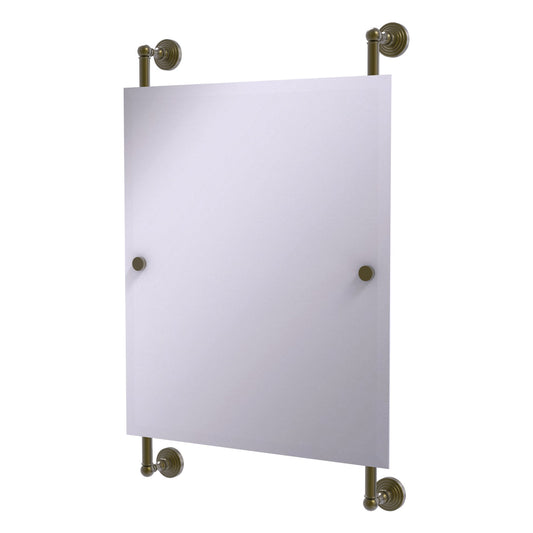 Allied Brass WP-27-92-ABR Waverly Place Antique Brass Rectangular Portrait Frameless Rail Wall-Mounted Mirror