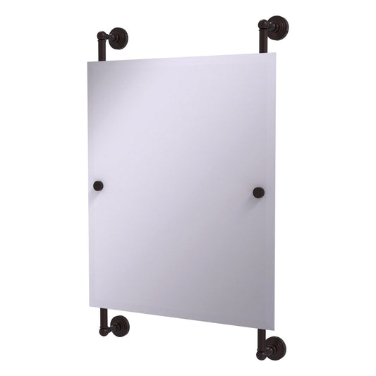 Allied Brass WP-27-92-ABZ Waverly Place Antique Bronze Rectangular Portrait Frameless Rail Wall-Mounted Mirror