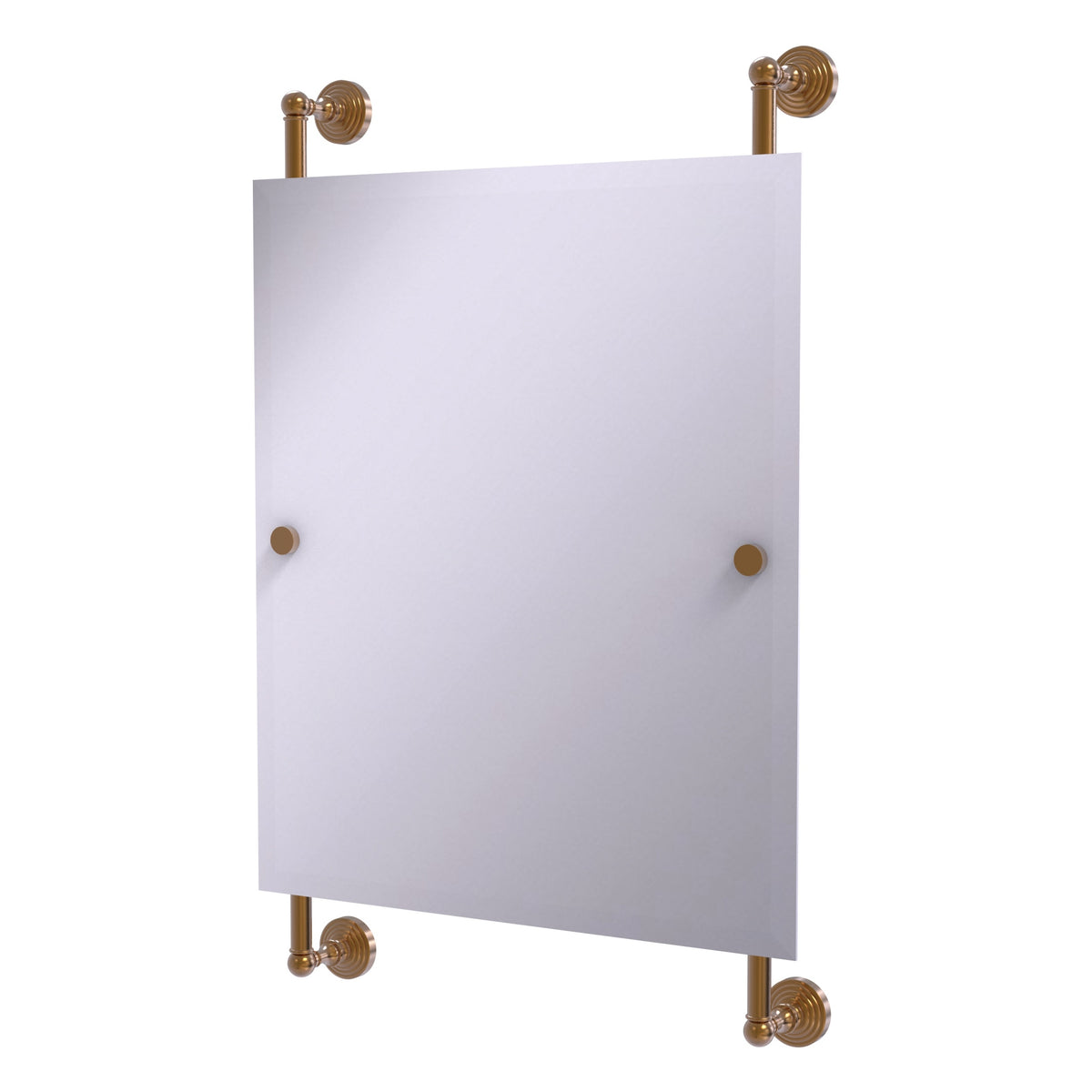 Allied Brass WP-27-92-BBR Waverly Place Brushed Bronze Rectangular Portrait Frameless Rail Wall-Mounted Mirror