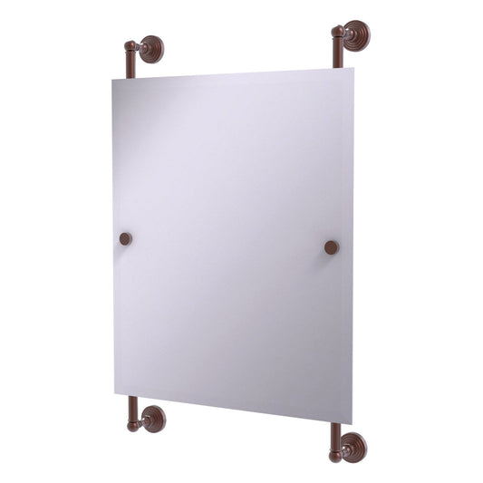 Allied Brass WP-27-92-CA Waverly Place Antique Copper Rectangular Portrait Frameless Rail Wall-Mounted Mirror