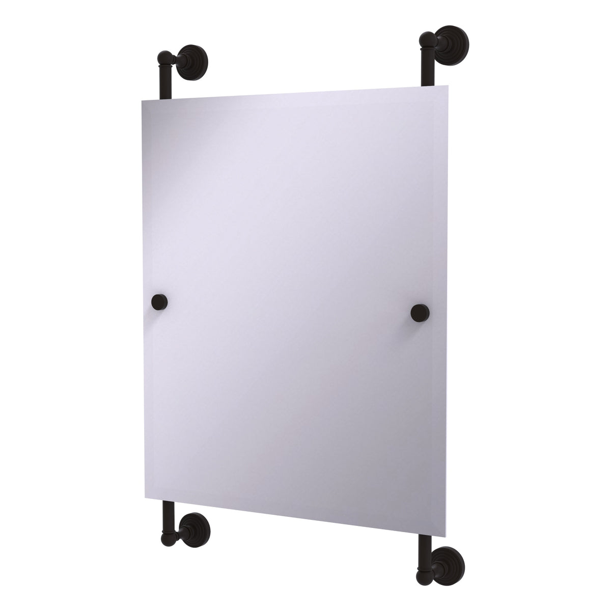 Allied Brass WP-27-92-ORB Waverly Place Oil Rubbed Bronze Rectangular Portrait Frameless Rail Wall-Mounted Mirror