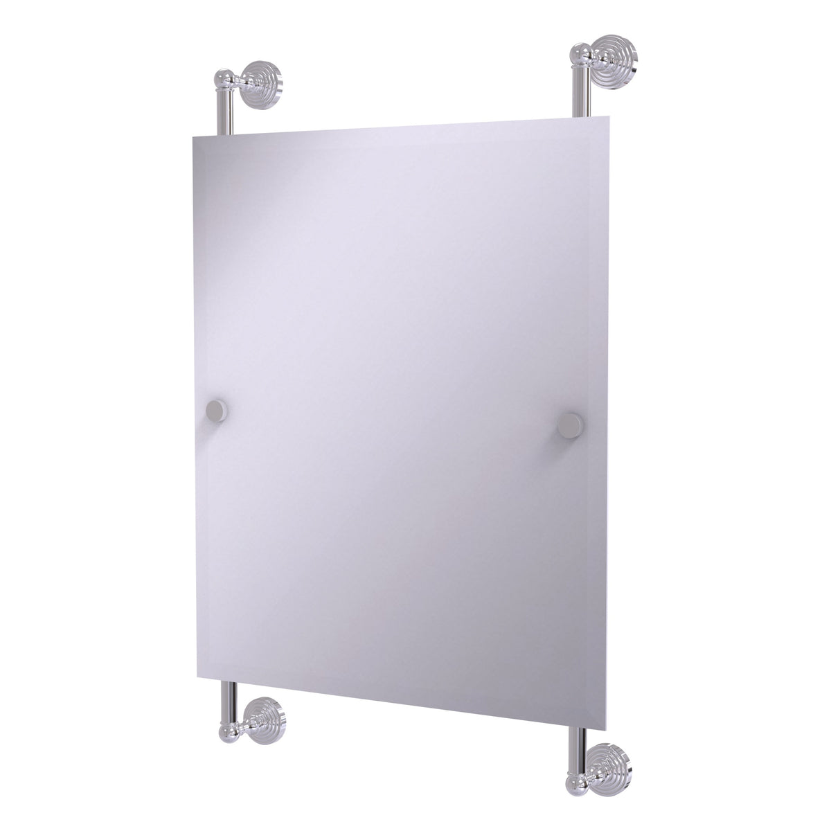 Allied Brass WP-27-92-PC Waverly Place Polished Chrome Rectangular Portrait Frameless Rail Wall-Mounted Mirror