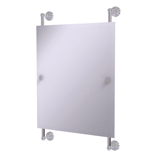 Allied Brass WP-27-92-PC Waverly Place Polished Chrome Rectangular Portrait Frameless Rail Wall-Mounted Mirror