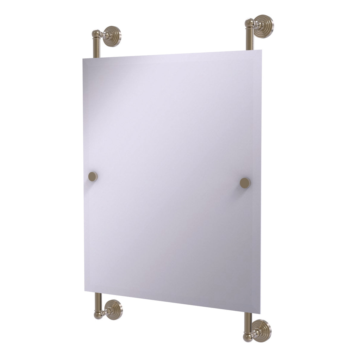 Allied Brass WP-27-92-PEW Waverly Place Antique Pewter Rectangular Portrait Frameless Rail Wall-Mounted Mirror