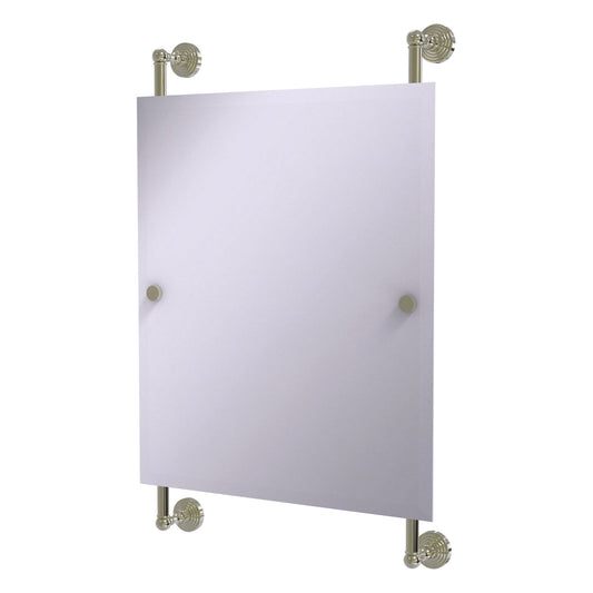 Allied Brass WP-27-92-PNI Waverly Place Polished Nickel Rectangular Portrait Frameless Rail Wall-Mounted Mirror