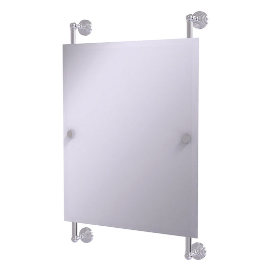 Allied Brass WP-27-92-SCH Waverly Place Satin Chrome Rectangular Portrait Frameless Rail Wall-Mounted Mirror