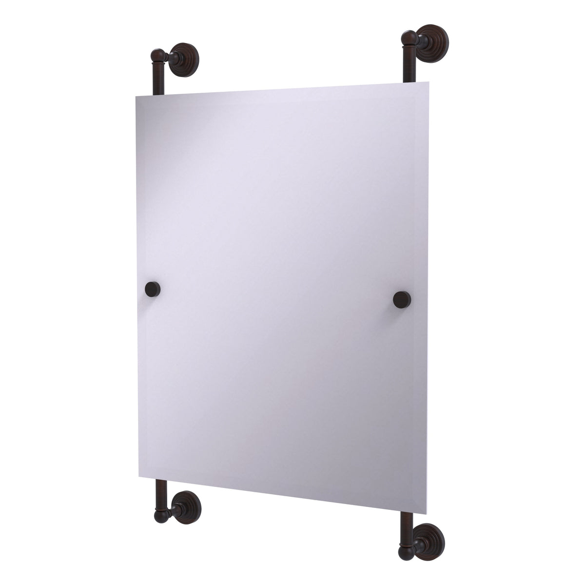 Allied Brass WP-27-92-VB Waverly Place Venetian Bronze Rectangular Portrait Frameless Rail Wall-Mounted Mirror