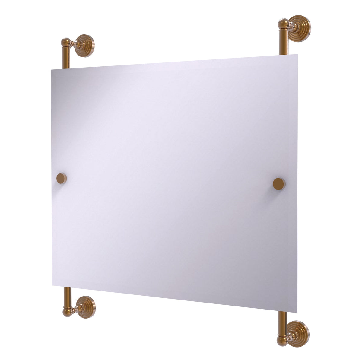 Allied Brass WP-27-93-BBR Waverly Place Brushed Bronze Rectangular Landscape Frameless Rail Wall-Mounted Mirror