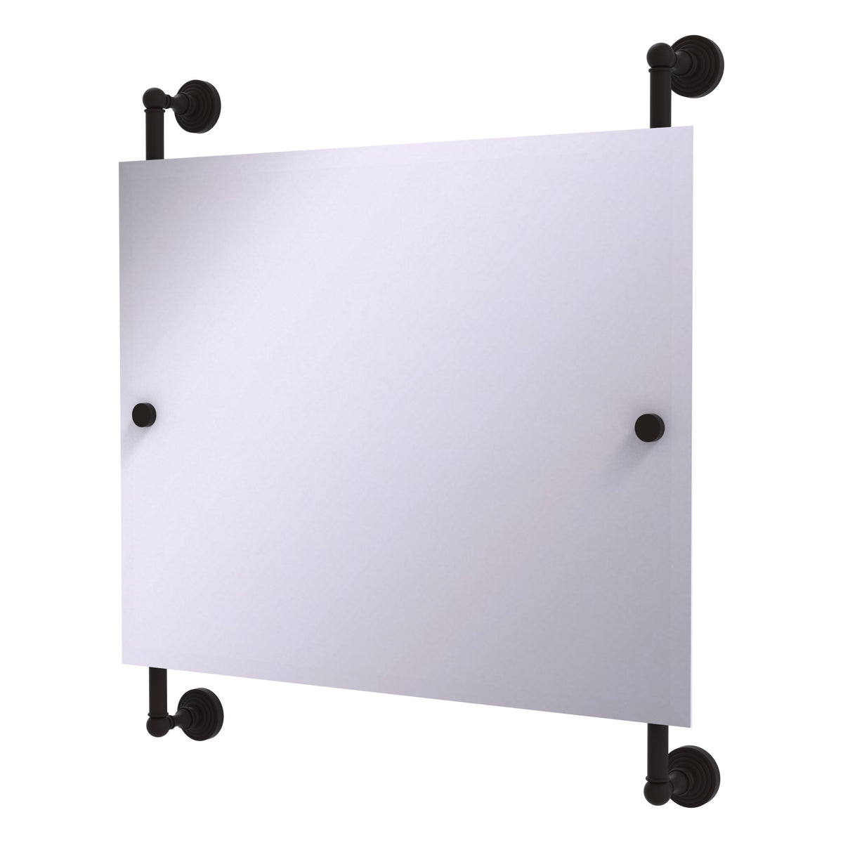 Allied Brass WP-27-93-ORB Waverly Place Oil Rubbed Bronze Rectangular Landscape Frameless Rail Wall-Mounted Mirror