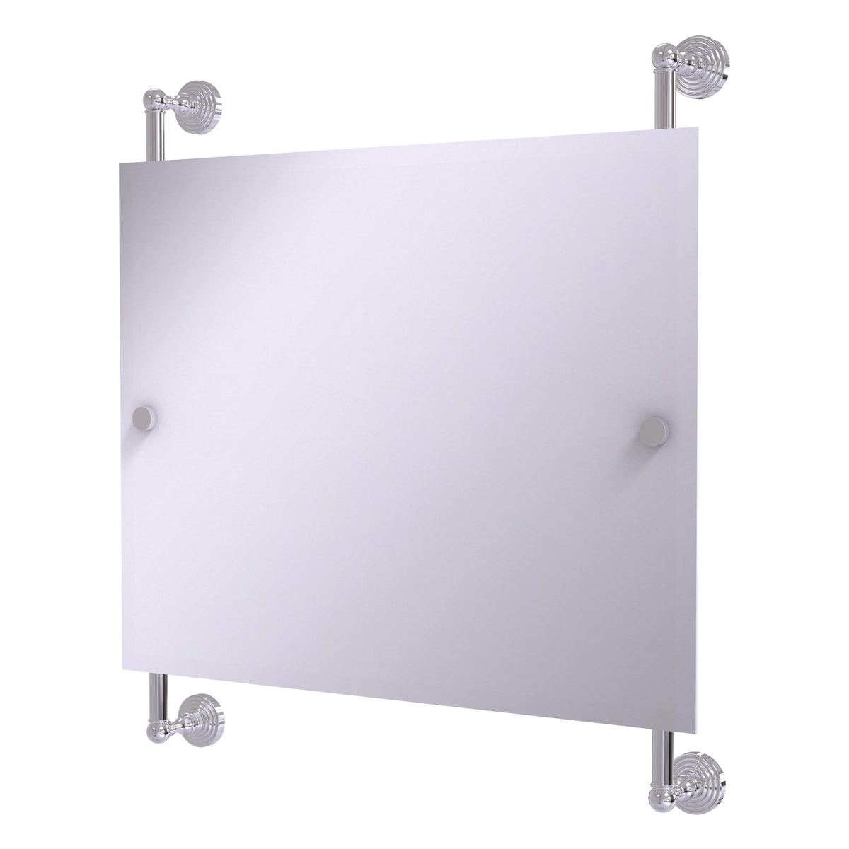 Allied Brass WP-27-93-PC Waverly Place Polished Chrome Rectangular Landscape Frameless Rail Wall-Mounted Mirror