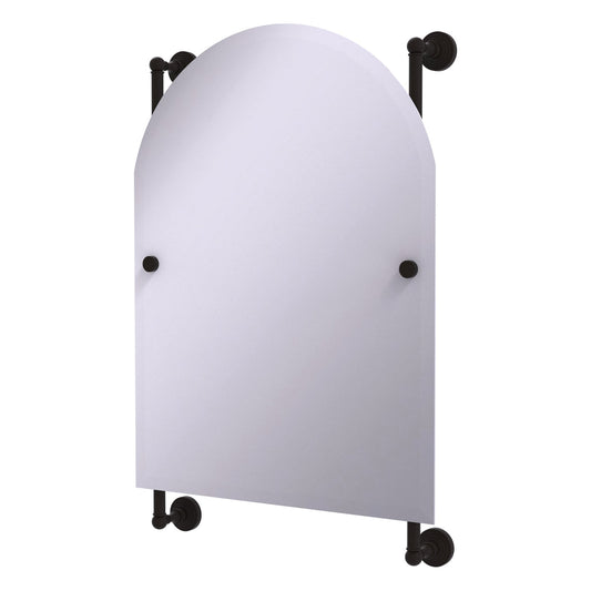 Allied Brass WP-27-94-ORB Waverly Place Oil Rubbed Bronze Arched Top Frameless Rail Wall-Mounted Mirror