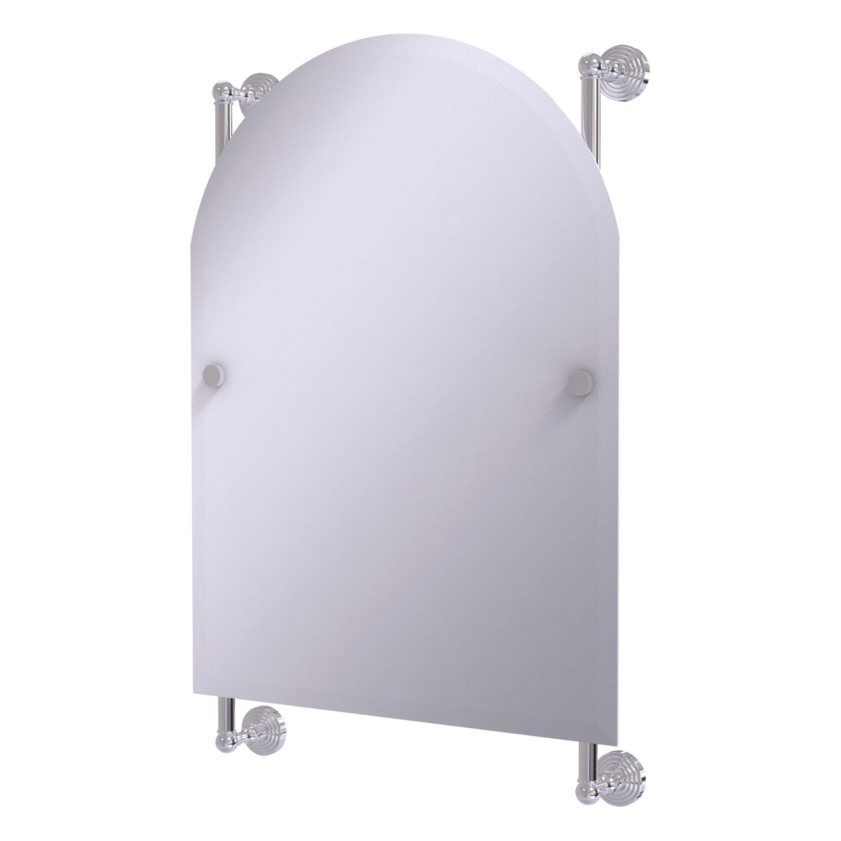 Allied Brass WP-27-94-PC Waverly Place Polished Chrome Arched Top Frameless Rail Wall-Mounted Mirror