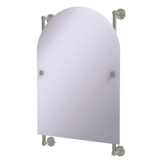 Allied Brass WP-27-94-SN Waverly Place Satin Nickel Arched Top Frameless Rail Wall-Mounted Mirror
