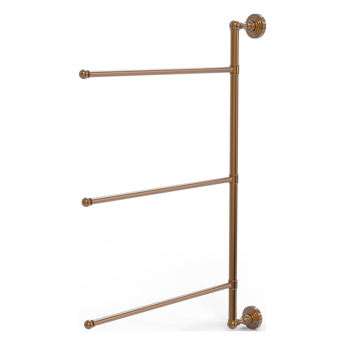 Allied Brass WP-27/3/16/28-BBR Waverly Place 28" Brushed Bronze 3 Swing Arm Vertical Vertical Towel Bar