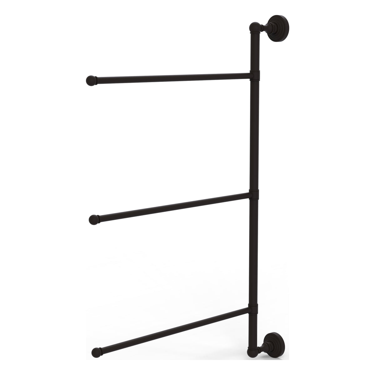 Allied Brass WP-27/3/16/28-ORB Waverly Place 28" Oil Rubbed Bronze 3 Swing Arm Vertical Vertical Towel Bar
