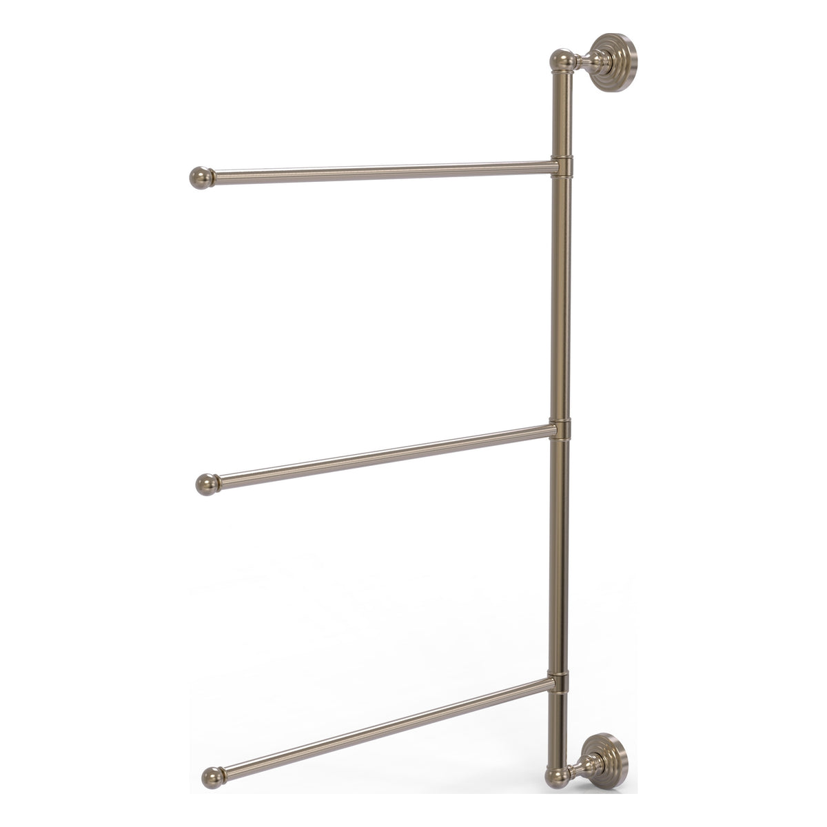 Allied Brass WP-27/3/16/28-PEW Waverly Place 28" Antique Pewter 3 Swing Arm Vertical Vertical Towel Bar