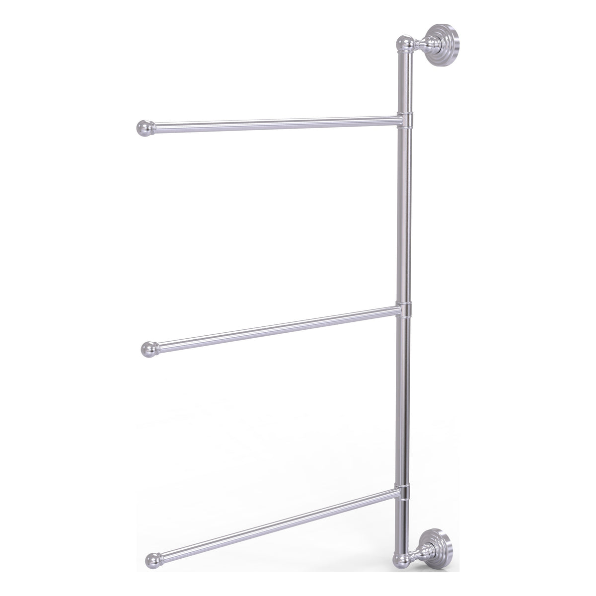 Allied Brass WP-27/3/16/28-SCH Waverly Place 28" Satin Chrome 3 Swing Arm Vertical Vertical Towel Bar