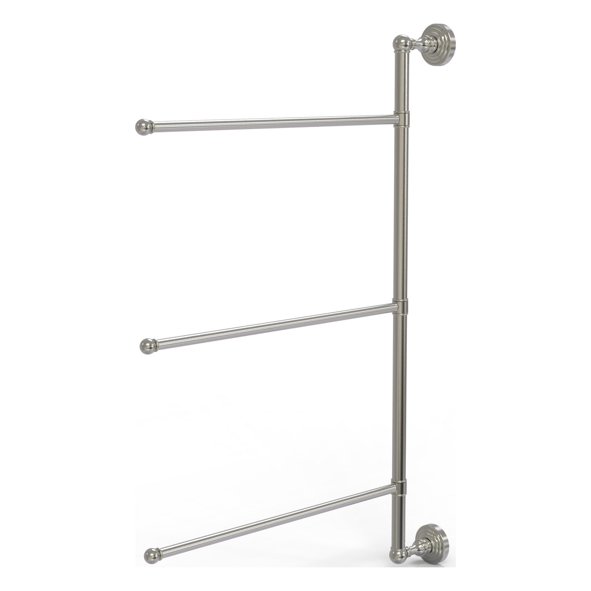 Allied Brass WP-27/3/16/28-SN Waverly Place 28" Satin Nickel 3 Swing Arm Vertical Vertical Towel Bar
