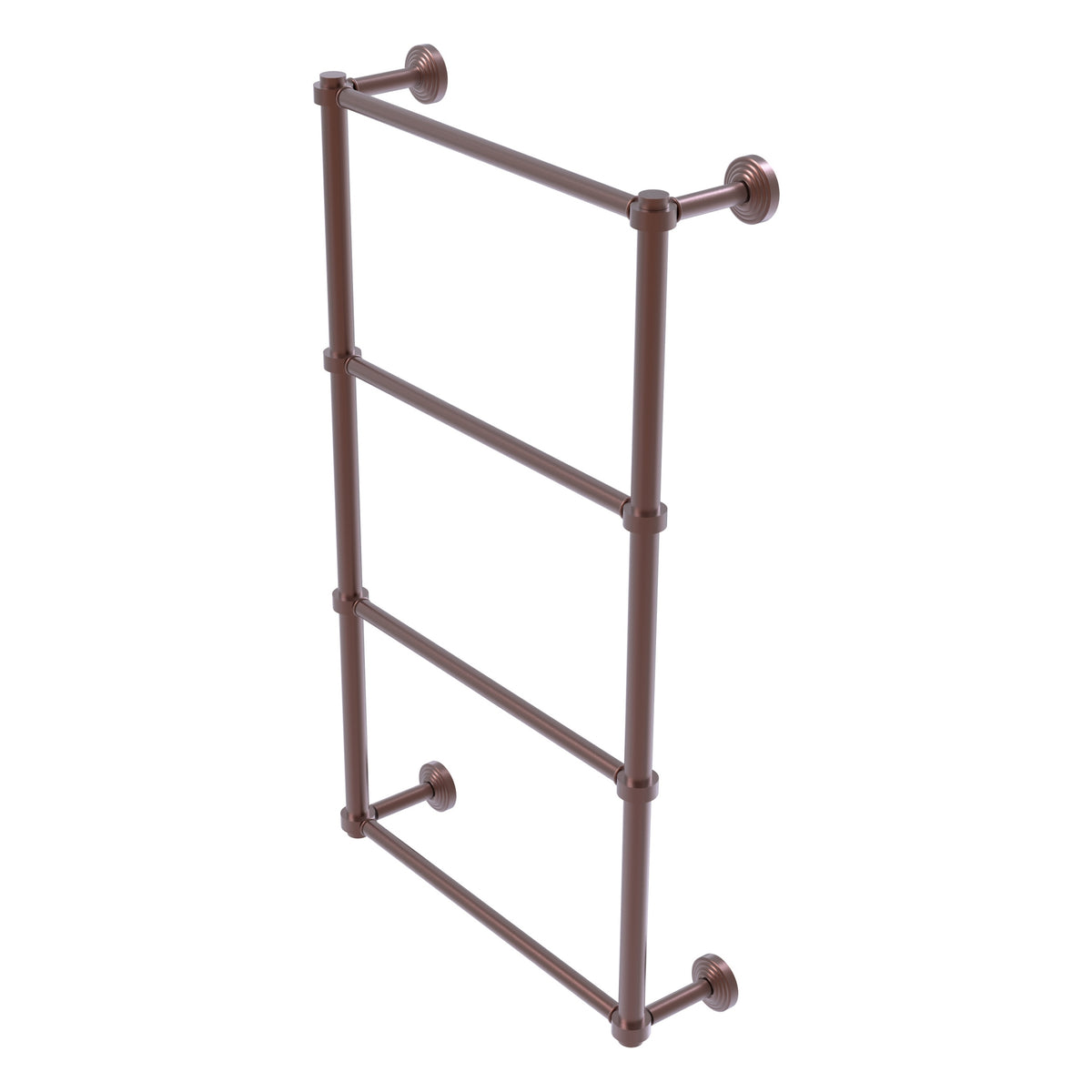 Allied Brass WP-28-24-CA Waverly Place 24" 4-Tier Antique Copper Ladder Towel Bar With Smooth Accents