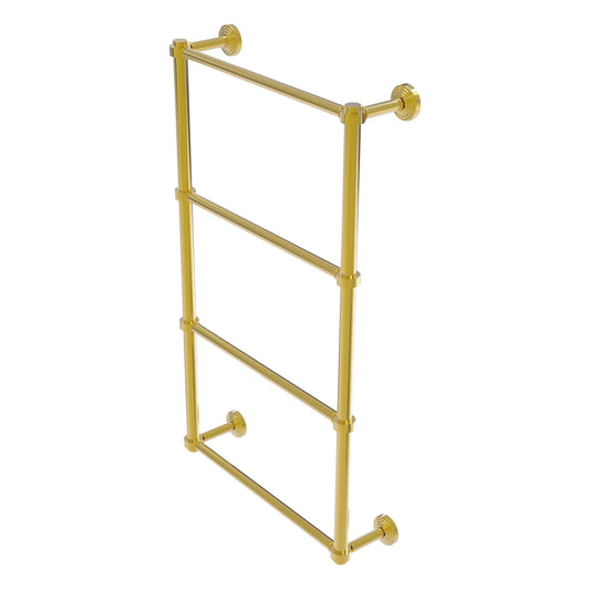 Allied Brass WP-28-24-PB Waverly Place 24" 4-Tier Polished Brass Ladder Towel Bar With Smooth Accents
