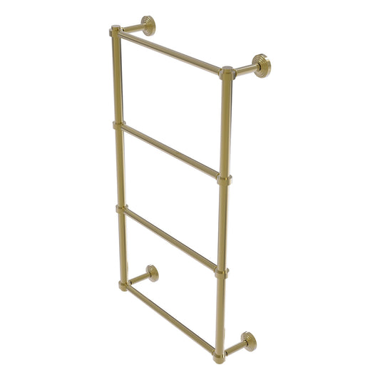 Allied Brass WP-28-24-UNL Waverly Place 24" 4-Tier Unlacquered Brass Ladder Towel Bar With Smooth Accents