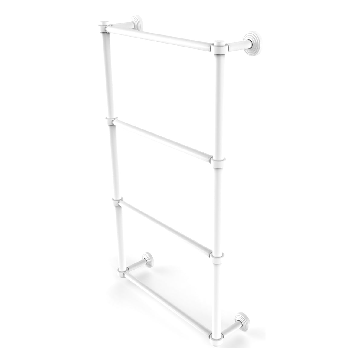 Allied Brass WP-28-24-WHM Waverly Place 24" 4-Tier Matte White Ladder Towel Bar With Smooth Accents