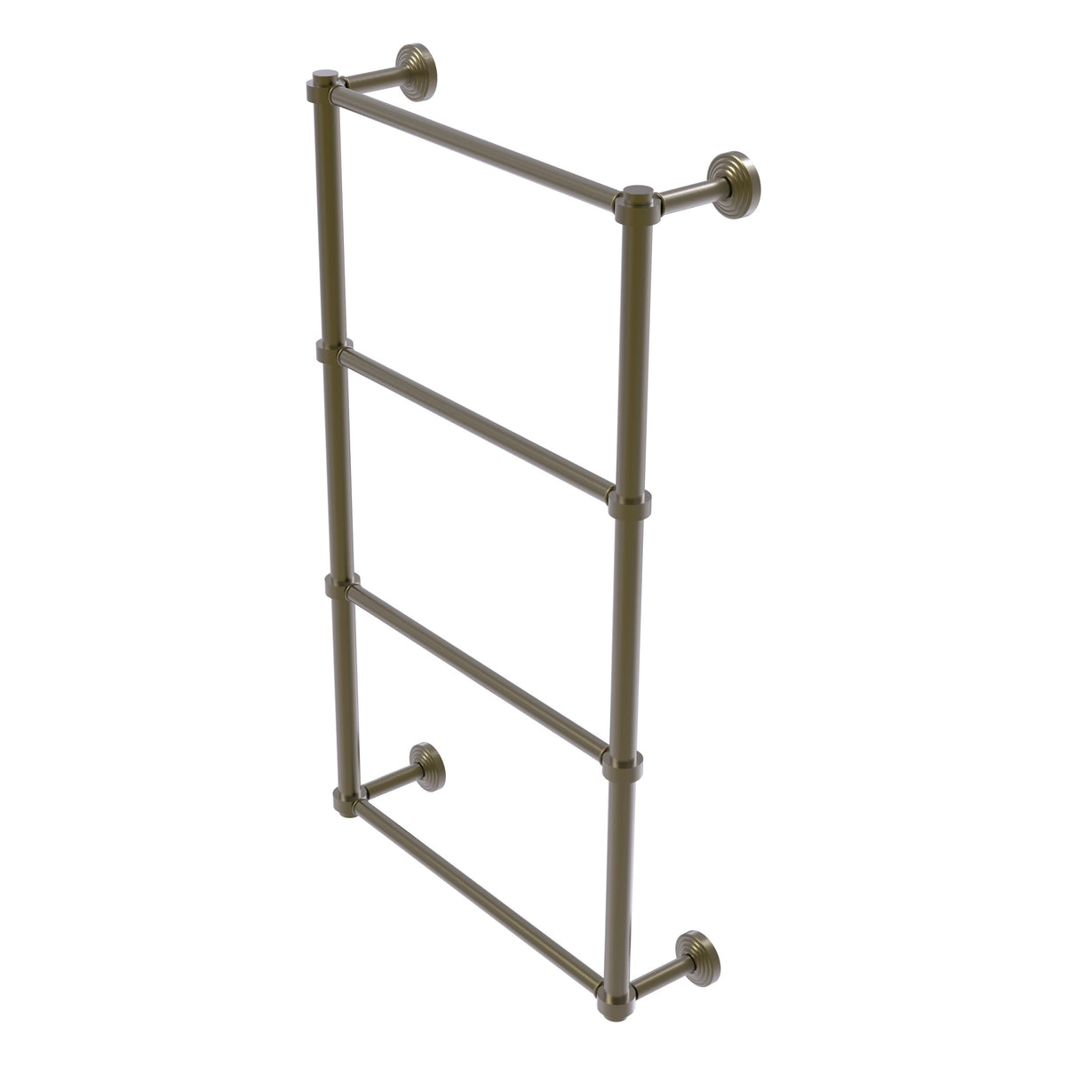 Allied Brass WP-28-36-ABR Waverly Place 36" 4-Tier Antique Brass Ladder Towel Bar With Smooth Accents