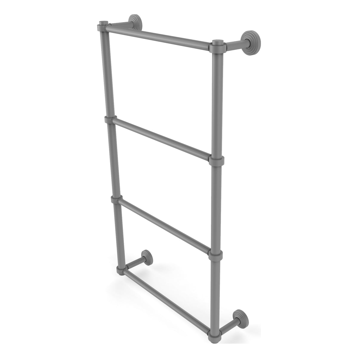 Allied Brass WP-28-36-GYM Waverly Place 36" 4-Tier Matte Gray Ladder Towel Bar With Smooth Accents