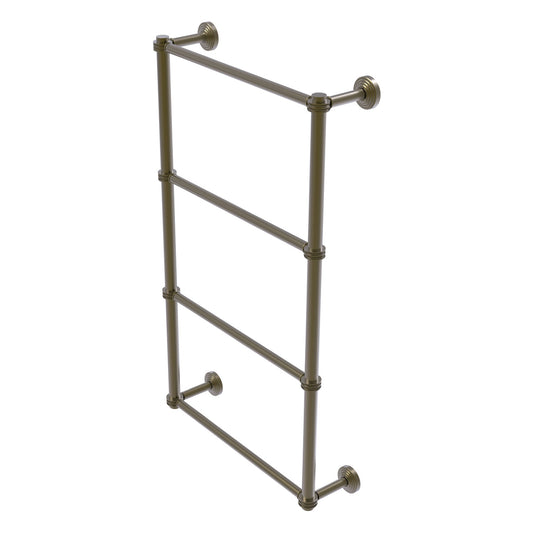 Allied Brass WP-28D-24-ABR Waverly Place 24" 4-Tier Antique Brass Ladder Towel Bar With Dotted Detail