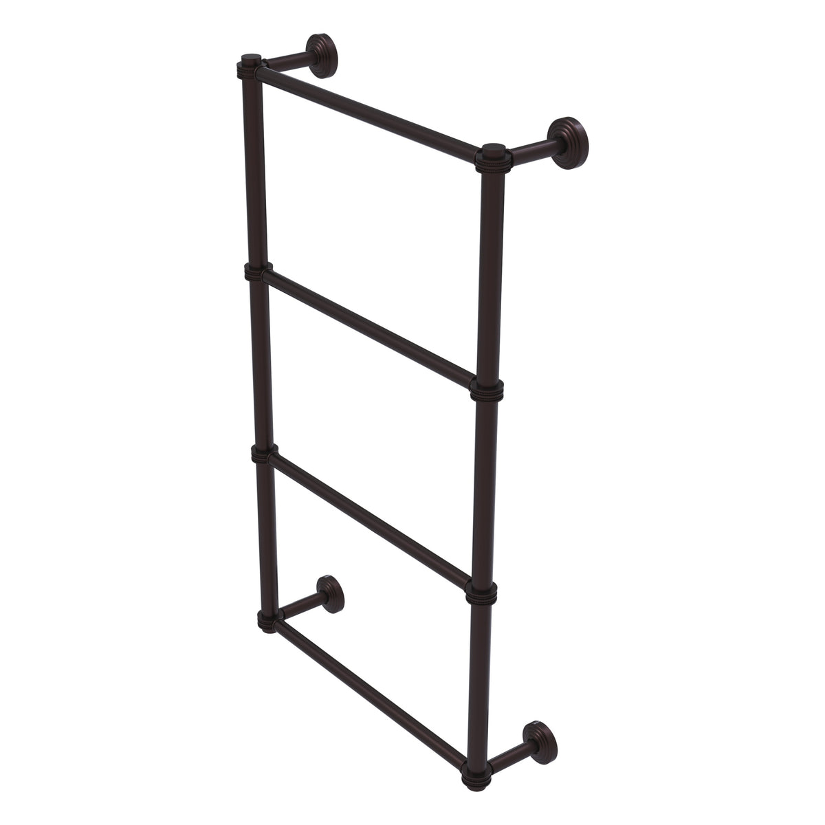 Allied Brass WP-28D-24-ABZ Waverly Place 24" 4-Tier Antique Bronze Ladder Towel Bar With Dotted Detail