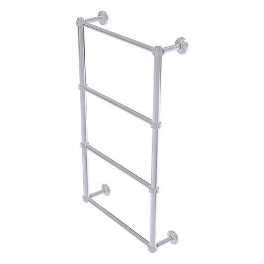 Allied Brass WP-28D-24-PC Waverly Place 24" 4-Tier Polished Chrome Ladder Towel Bar With Dotted Detail