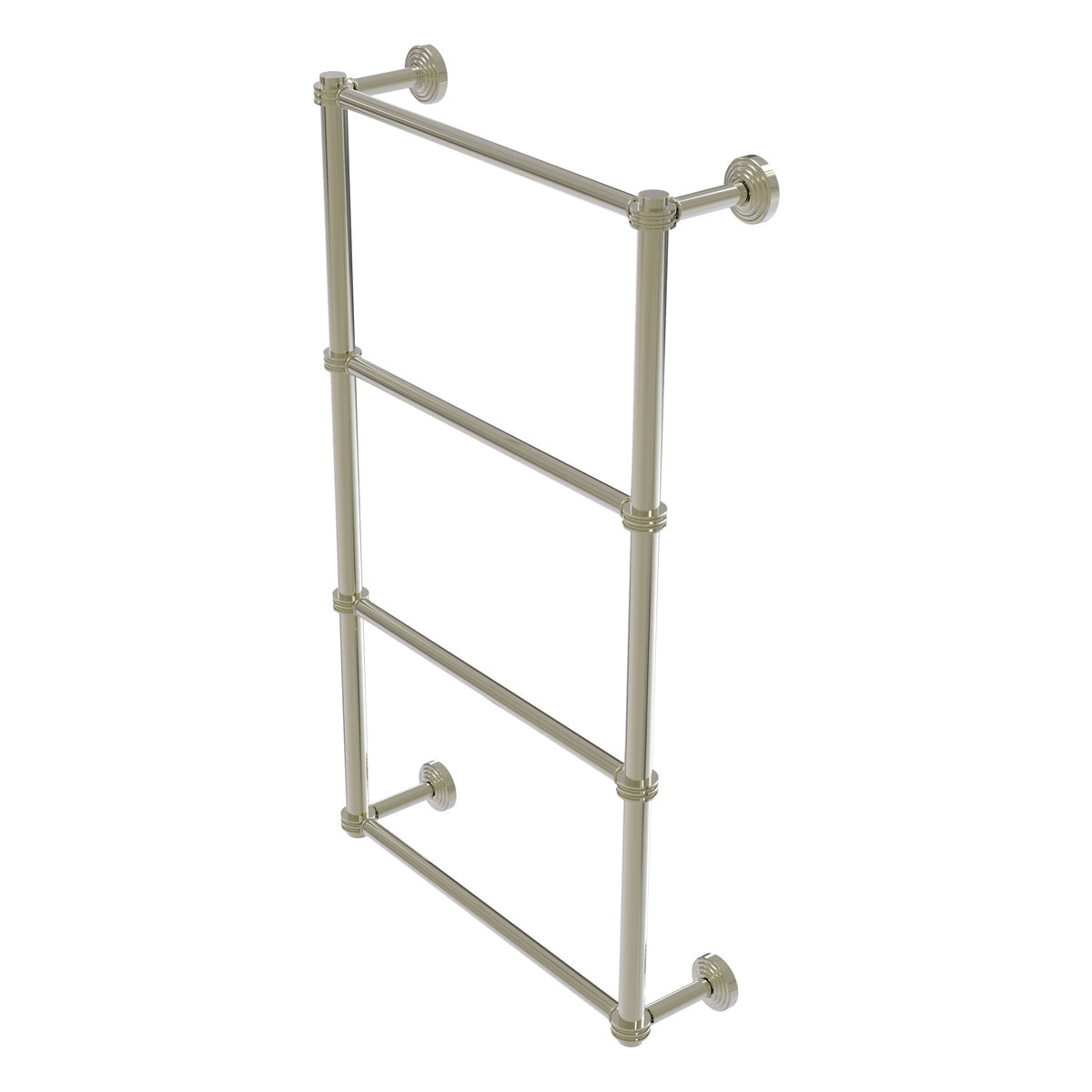 Allied Brass WP-28D-24-PNI Waverly Place 24" 4-Tier Polished Nickel Ladder Towel Bar With Dotted Detail