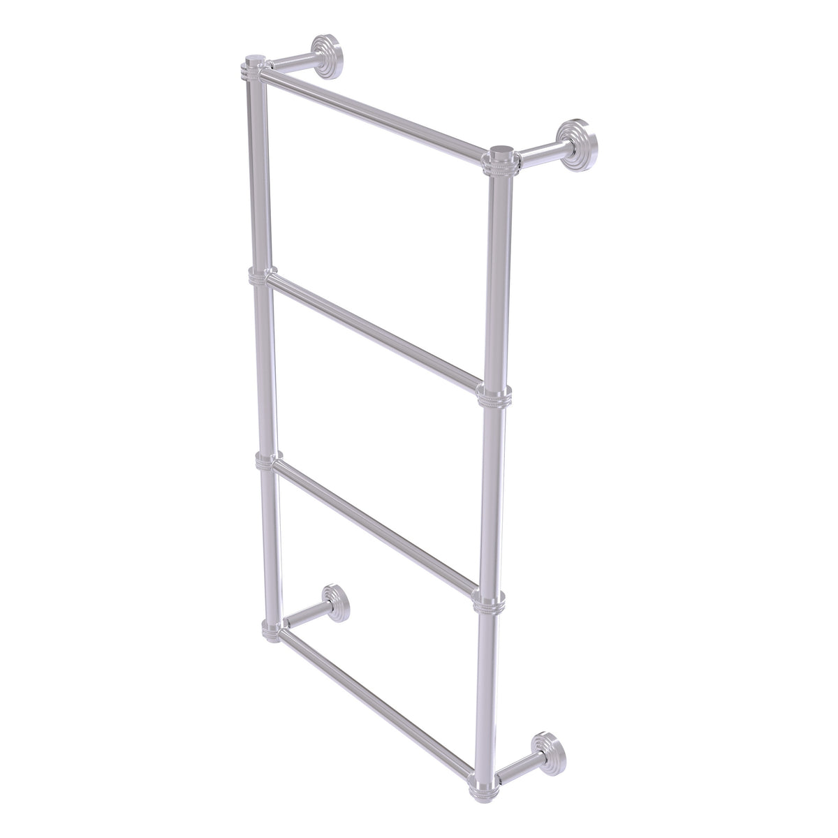 Allied Brass WP-28D-24-SCH Waverly Place 24" 4-Tier Satin Chrome Ladder Towel Bar With Dotted Detail