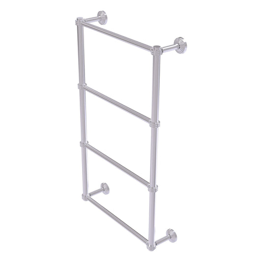 Allied Brass WP-28D-24-SCH Waverly Place 24" 4-Tier Satin Chrome Ladder Towel Bar With Dotted Detail