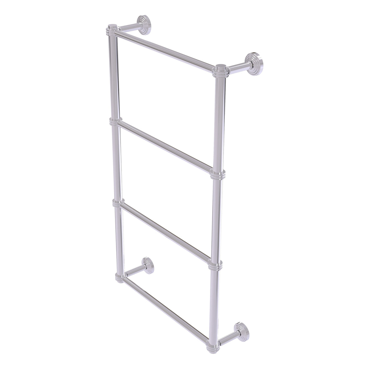 Allied Brass WP-28D-30-PC Waverly Place 30" 4-Tier Polished Chrome Ladder Towel Bar With Dotted Detail