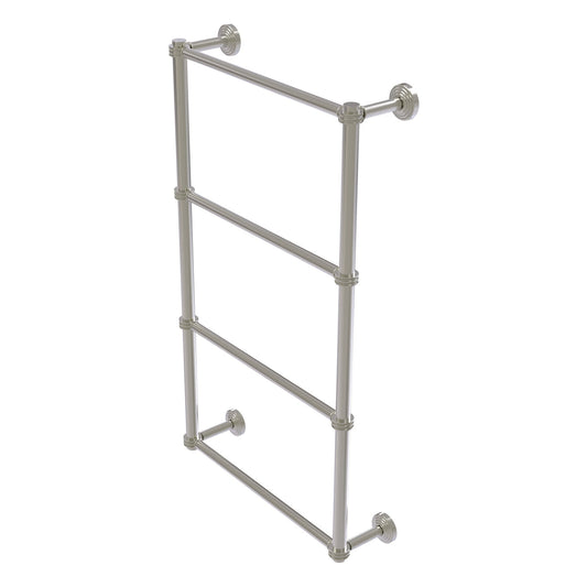 Allied Brass WP-28D-30-SN Waverly Place 30" 4-Tier Satin Nickel Ladder Towel Bar With Dotted Detail